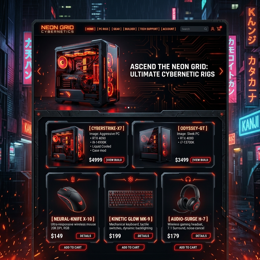 Cyber Game Shop Mockup